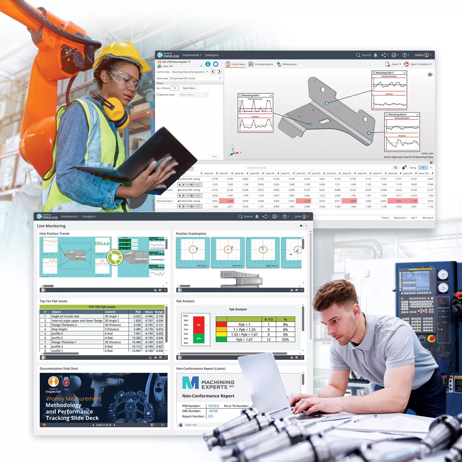 Horizontal display of multipiece results in PolyWorks|DataLoop 2024