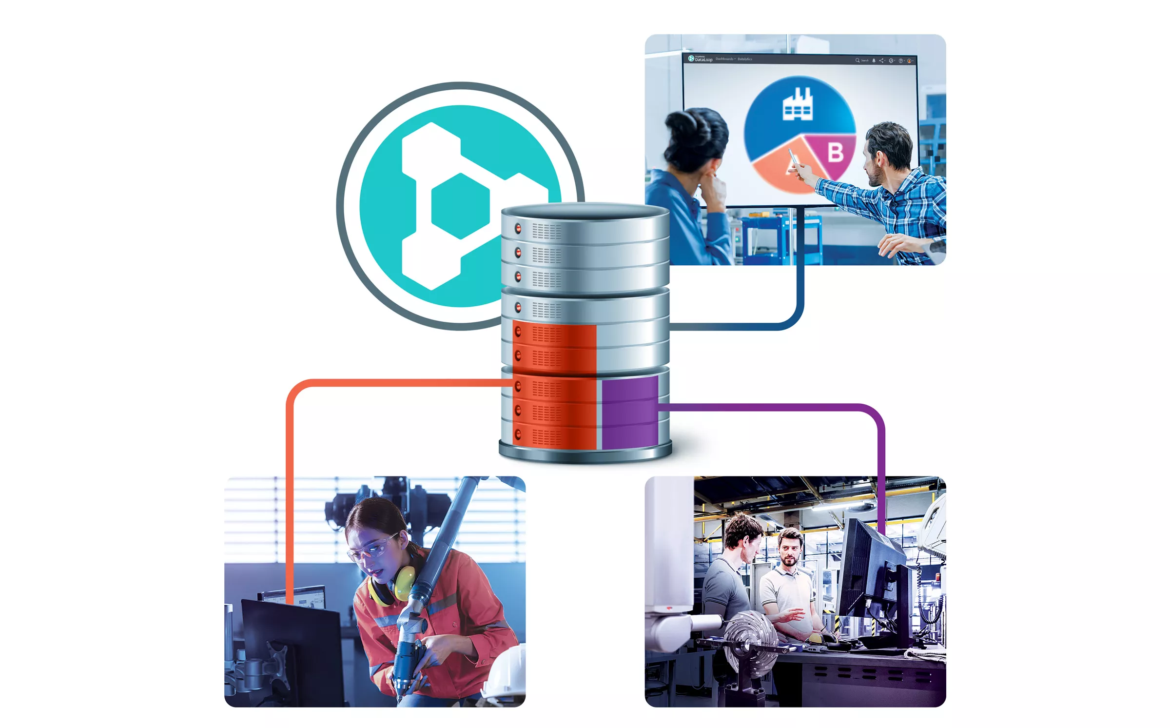 Diagram showcasing how access to PolyWorks|DataLoop is fully controlled by the organization that owns the database